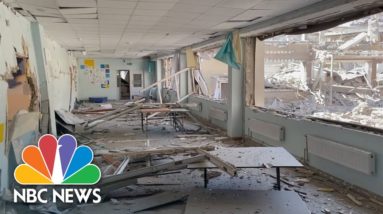 Man Tours Destroyed School, Sarcastically Thanks Putin For Freeing Ukrainians From Education