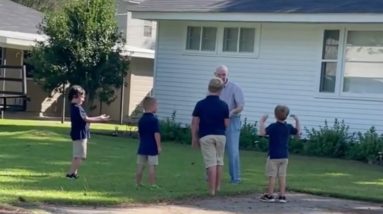 Kids talk to neighbor with dementia