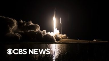 SpaceX craft on its way to bring four astronauts to the International Space Station following sev…