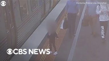 Little girl left behind on rail platform reunited with mother