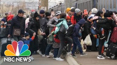 Long Lines, Huge Crowds As Ukrainians In East Try To Flee Westwards