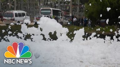 Stinky Foam Invades Colombian Town