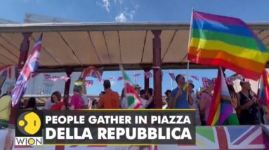 People gather in Piazza Della Repubblica for the 25th edition of Rome's pride parade | WION