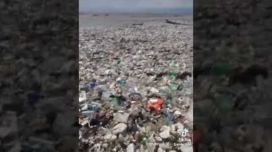 Plastic waste engulfs beach in Central America