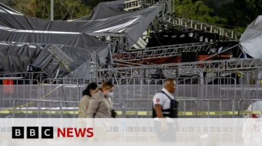 At least nine dead as stage collapses in Mexico at Jorge Alvarez Maynez rally | BBC News