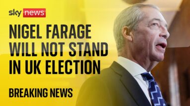 BREAKING: Nigel Farage will not be standing in UK general election