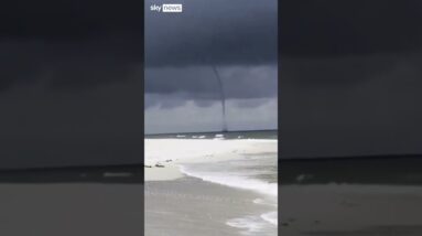 Waterspout develops off Florida