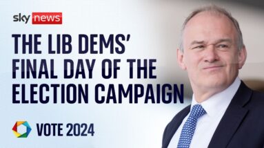 Watch live: Lib Dem leader Sir Ed Davey delivers speech on the final day of election campaigning