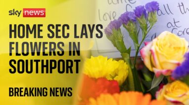 LIVE: Home Secretary Yvette Cooper lays down flowers after the Southport stabbings