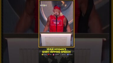 Hulk Hogan rips off his shirt as he calls Donald Trump his 'hero'