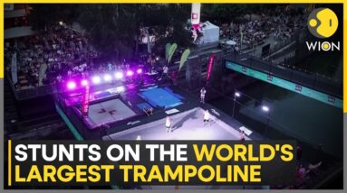 Slovenia: Acrobatic stunts on the world's largest trampoline over Ljubljanica River | WION