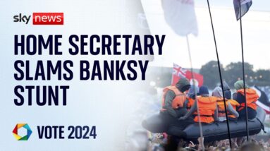 Minister James Cleverly criticises people 'celebrating' Banksy migrant boat artwork at Glastonbury