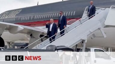 Donald Trump arrives for Republican National Convention days after assassination attempt | BBC News