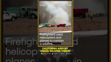 Firefighters battle wildfire threatening to engulf California airport | WION Shorts