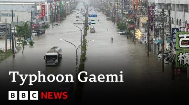 Typhoon Gaemi hits Taiwan sinking ship with nine crew | BBC News