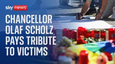 Watch live: German Chancellor Olaf Scholz pays tribute to victims of festival stabbing