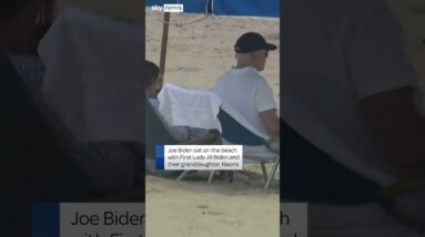 Biden seen at the beach with family