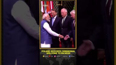 PM Modi accorded with a ceremonial welcome at the Chancellery in Warsaw | WION Shorts