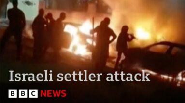 Israeli settlers burn Palestinian West Bank village in mass attack | BBC News