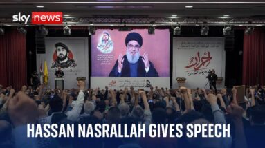 Watch live: Hezbollah leader Hassan Nasrallah gives speech a week on from killing of Fouad Shukur