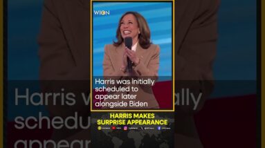 Democratic convention goes wild over surprise Harris appearance | WION Shorts