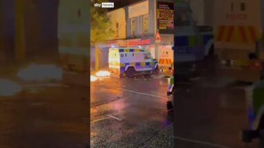 Rioters throw petrol bombs at police in Belfast