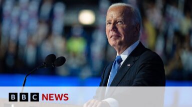 President Biden gives emotional farewell speech at Democratic National Convention | BBC News