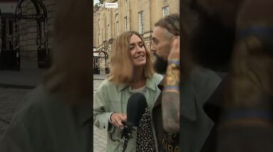 Sky reporter headlocked by Fringe performer