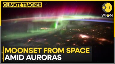 Astronaut records Moon setting behind Earth amid auroras | WION Climate Tracker