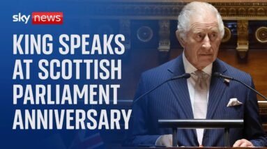 King Charles and Queen Camilla attend Scottish Parliament for 25th anniversary celebrations - Live