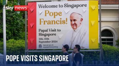 Watch live: Pope Francis arrives in Singapore and is greeted with welcome ceremony