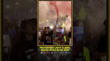 Protesters light flares, block road in Tel Aviv | WION Shorts | WION News