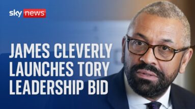 Watch live: James Cleverly launches his leadership bid