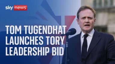 Watch live: Tom Tugendhat officially launches his Tory leadership bid