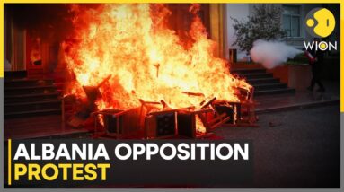 Albanian Opposition Stages Protest, Setting Chairs on Fire Outside Parliament | World WION