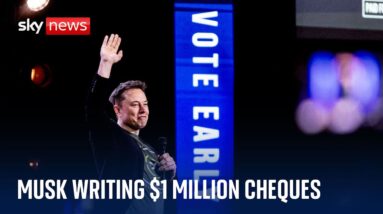 Elon Musk continues to hand out $1m cheques as he urges people to register to vote