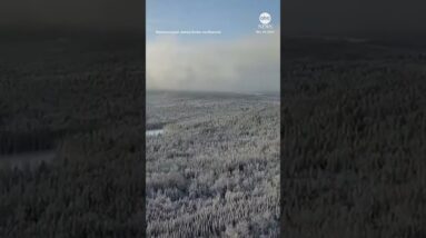 Drone captures snowy landscape in Maine