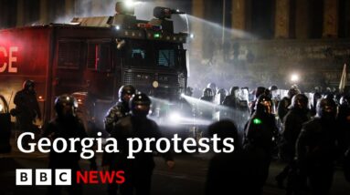 Police in Georgia use water cannon as EU protests erupt for second night | BBC News