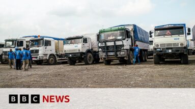 Famine-hit Sudan camp gets first aid convoy in months | BBC News