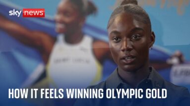 Olympic gold medallist talks about winning women's 100m sprint at the Paris games