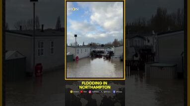 Drone Captures Severe Flooding In Northampton From Storm Bert | WION Shorts