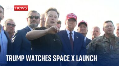 Trump and Musk watch SpaceX launch live in Texas