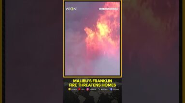 California Wildfire: Aerial Visuals Of Malibu's Franklin Fire As Flames Threaten Homes | WION Shorts