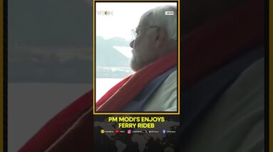 Indian PM Modi Takes A Ride On Nishadraj Cruise In Prayagraj, Uttar Pradesh