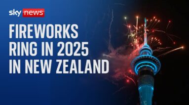 Fireworks show rings in 2025 in New Zealand