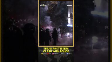 Fireworks, Water Cannons, Tear Gas Used in Tbilisi as Protesters Clash With Police | WION Shorts