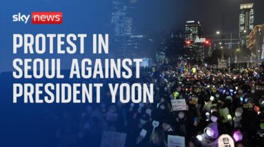 Watch live: Protesters gather outside South Korea's parliament building