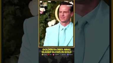 Nikki Glaser Glows In Gold, While Andrew Scott Keeps It Cool In Sky Blue At Golden Globes