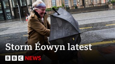 Storm Éowyn: Danger to life warnings as ‘once in a generation’ storm hits UK and Ireland | BBC News