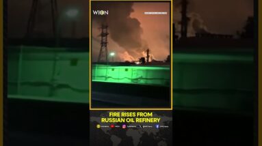 Fire and Smoke Rises From Oil Refinery in Russia's Ryazan After Reported Air Attack | WION Shorts